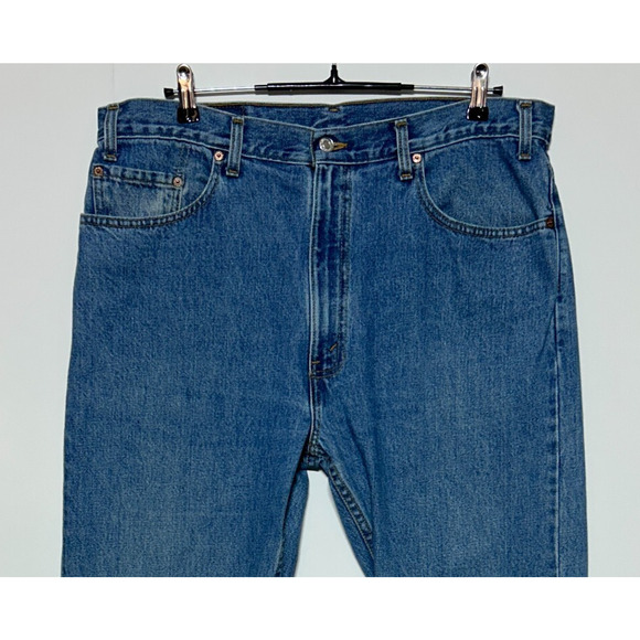 Vintage Levis 505 Jeans Mens 38x32 Dark Wash Regular Fit Straight Leg Workwear - Picture 2 of 10